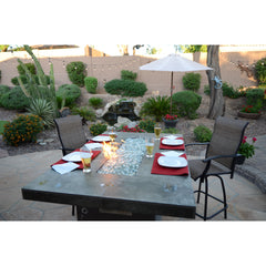 KoKoMo Entertainer Bar Gas Fire Pit Table with Fire Glass