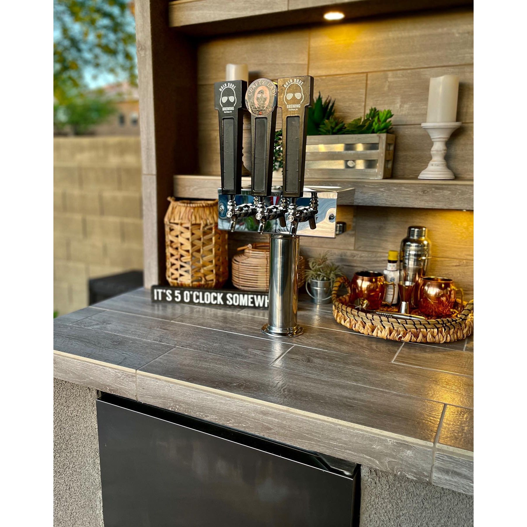 KoKoMo Fantasy Island 20'x20' Outdoor Kitchen Island with 70" TV