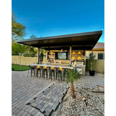 KoKoMo Fantasy Island 20'x20' Outdoor Kitchen Island with 70" TV