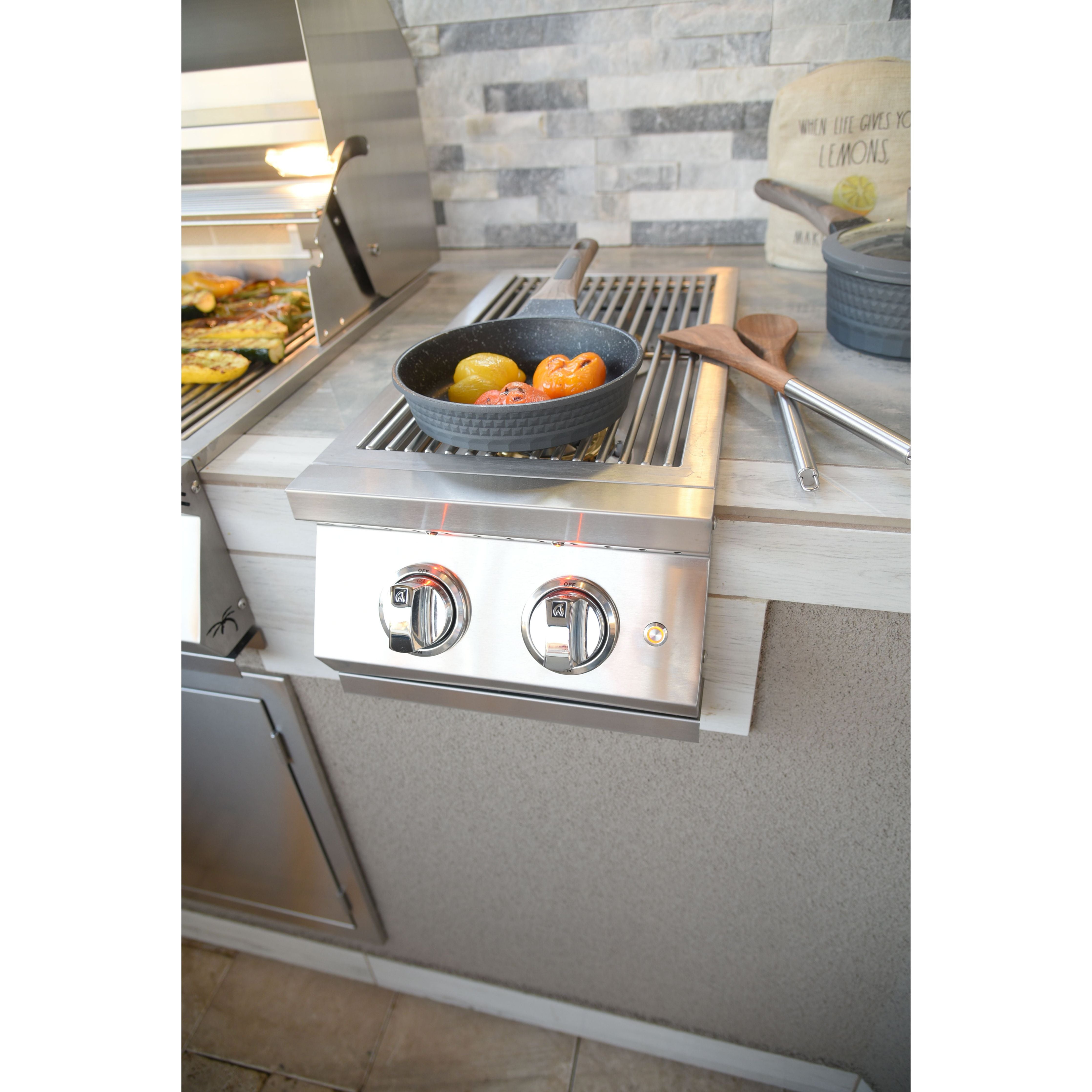 KoKoMo Grills Professional Double Side Burner with Removable Cover