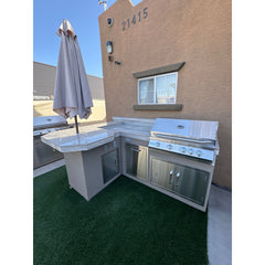 KoKoMo L Shape Custom BBQ Island 7'6" x 5' Outdoor Kitchen