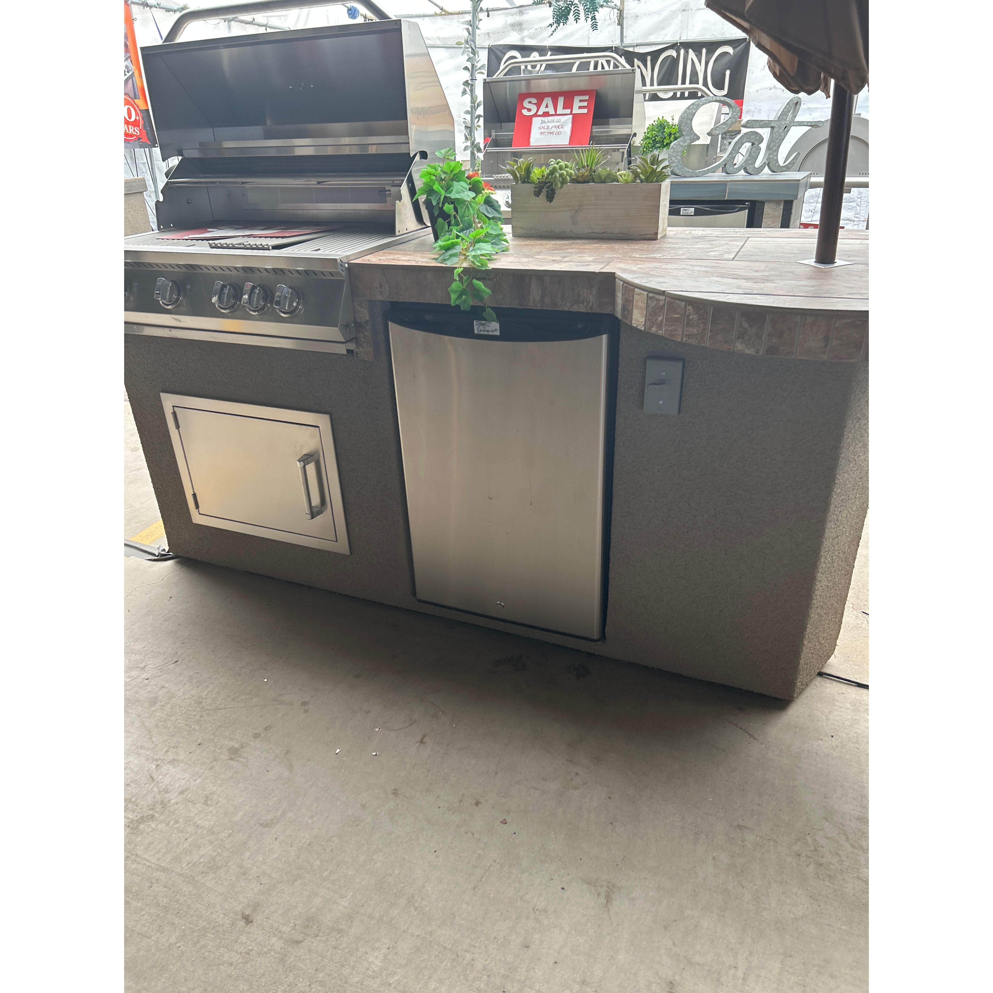 KoKoMo Maui BBQI Island 7'6" Outdoor Kitchen Island with Grill & Fridge