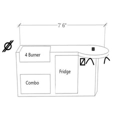 KoKoMo Maui BBQ Island 7'6" Outdoor Kitchen Island