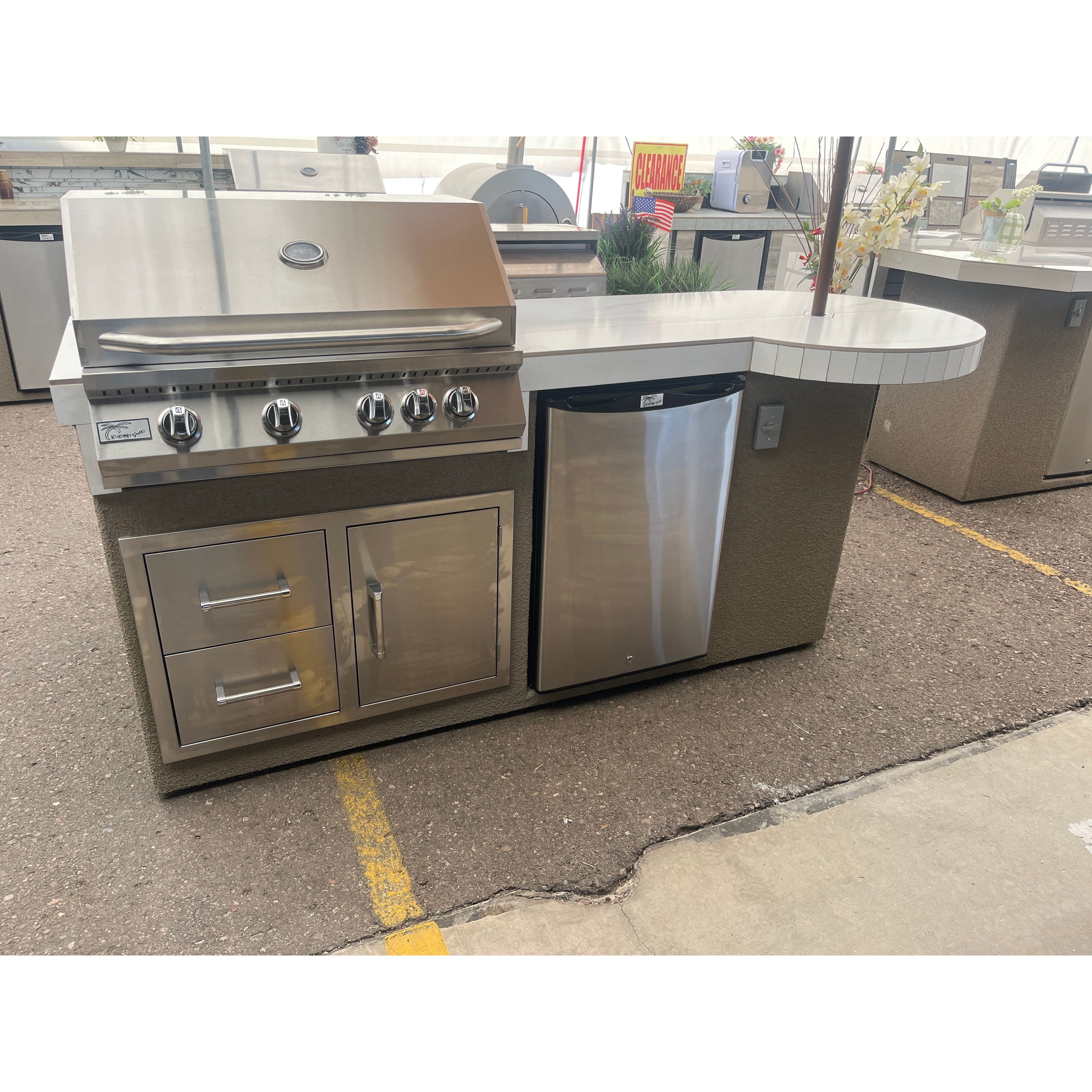 KoKoMo Maui BBQ Island 7'6" Outdoor Kitchen Island