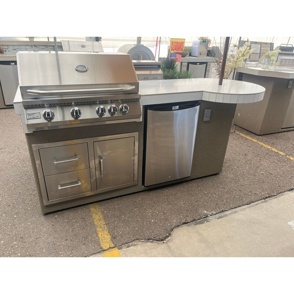 KoKoMo Maui BBQ Island 7'6" Outdoor Kitchen Island