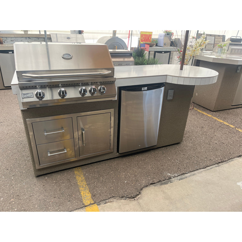 KoKoMo Maui BBQ Island 7'6" Outdoor Kitchen Island