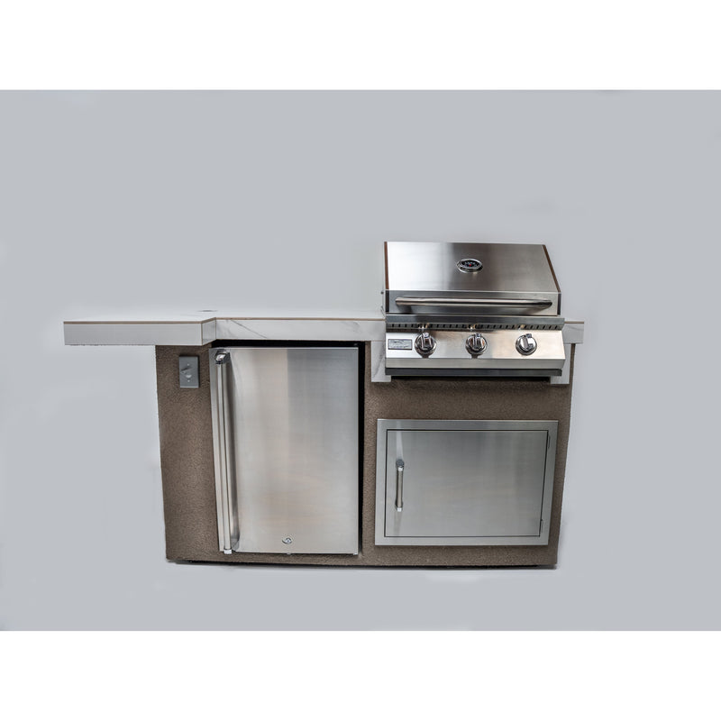 KoKoMo Mini Maui 6' Outdoor Kitchen Island with 26" Grill & Fridge