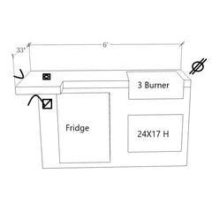 KoKoMo Mini Maui Bbq Island 6-Foot Outdoor Kitchen Island