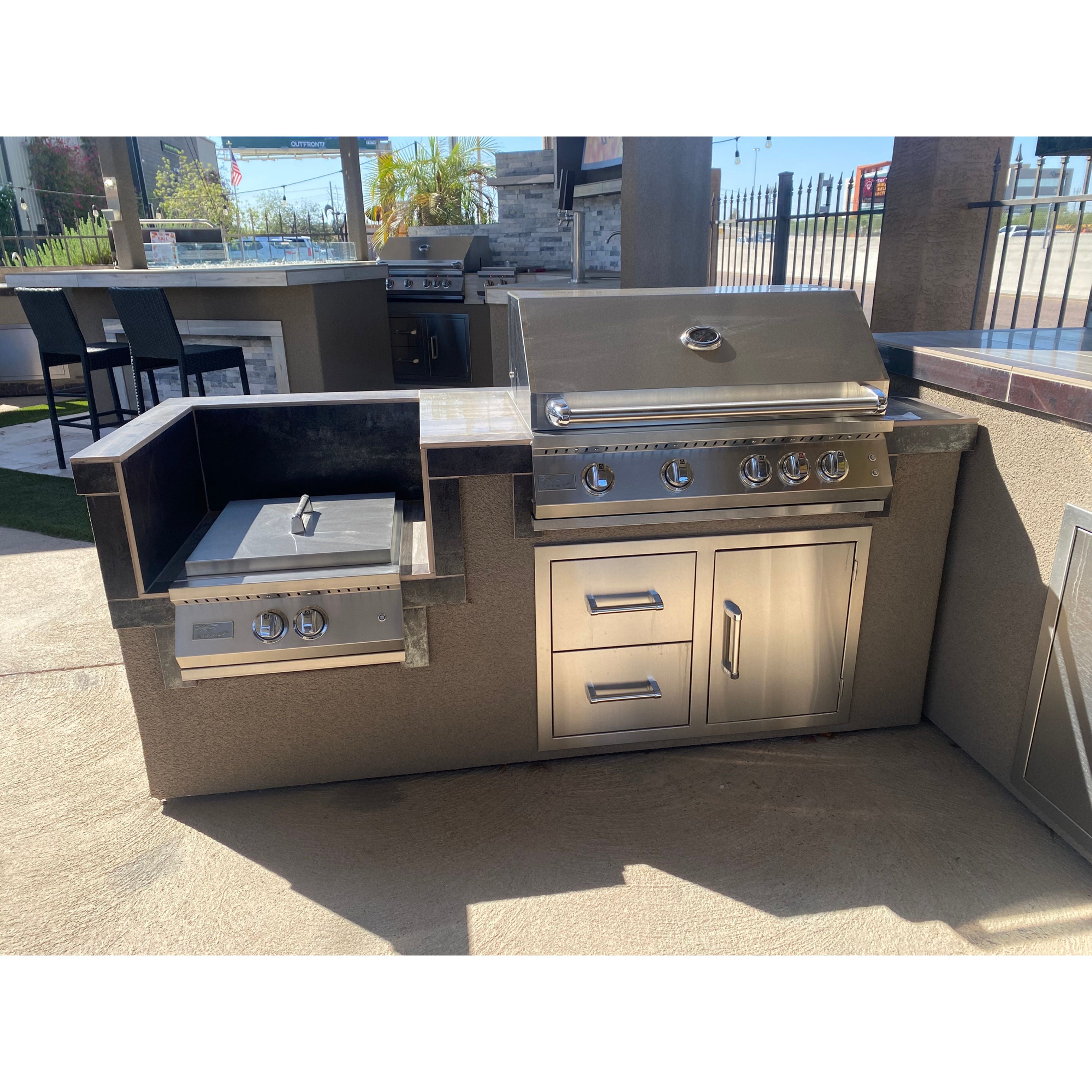 KoKoMo Montego Outdoor Kitchen 20x16 ft BBQ Island with Pergola