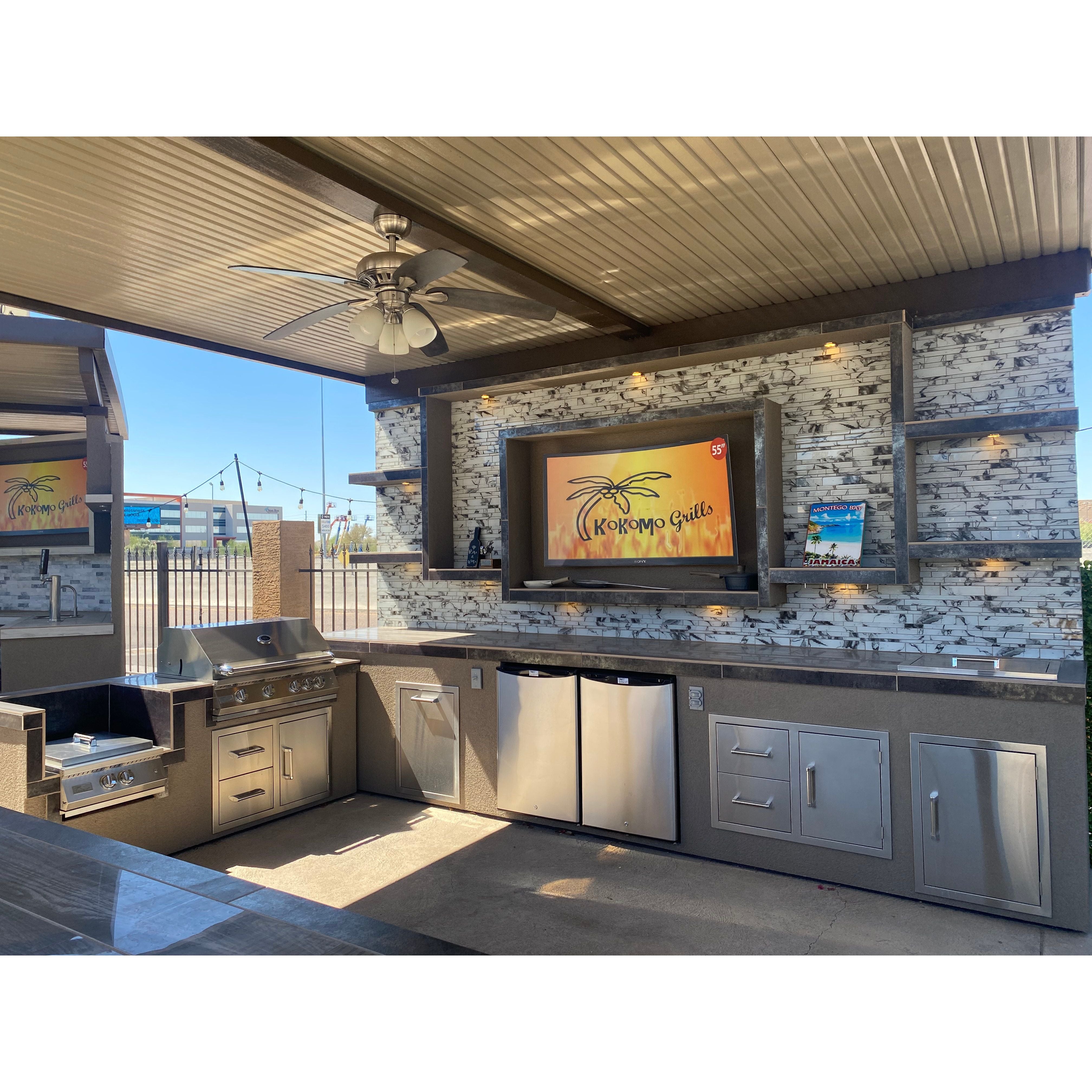 KoKoMo Montego Outdoor Kitchen 20x16 ft BBQ Island with Pergola