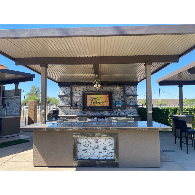 KoKoMo Montego Outdoor Kitchen 20x16 ft BBQ Island with Pergola
