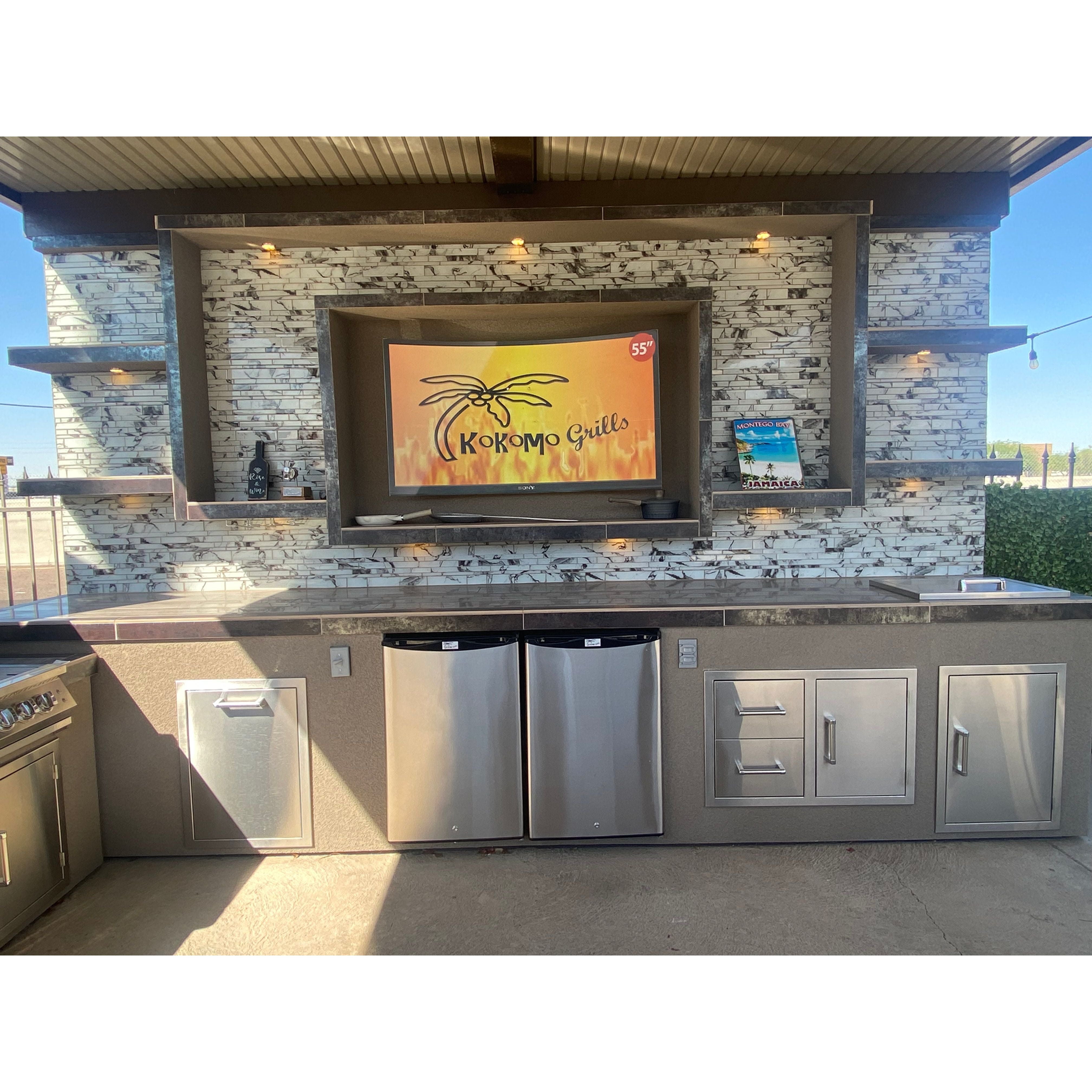 KoKoMo Montego Outdoor Kitchen 20x16 ft BBQ Island with Pergola