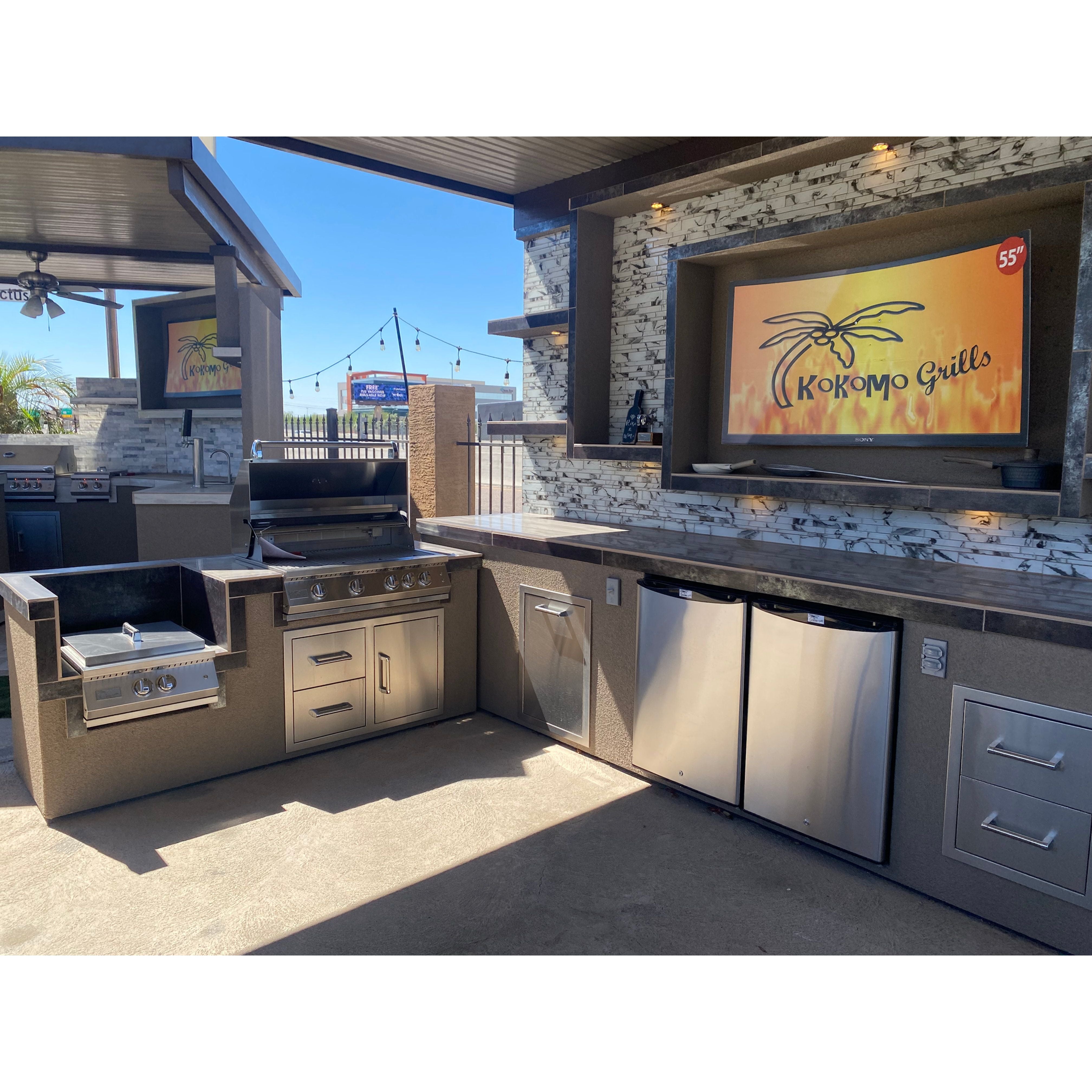 KoKoMo Montego Outdoor Kitchen 20x16 ft BBQ Island with Pergola