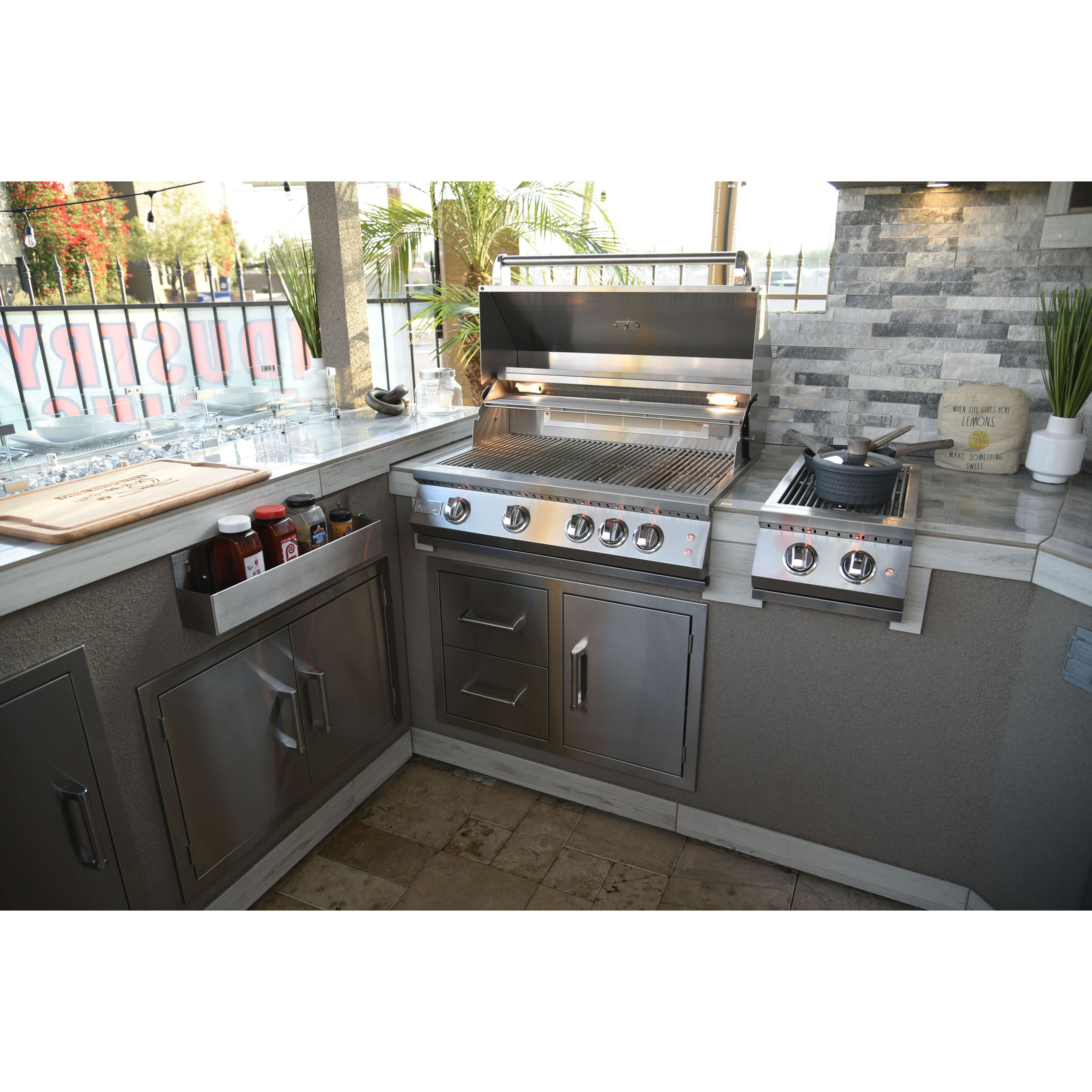 KoKoMo Outdoor Kitchen Stainless Steel Two Drawer One Door Combo