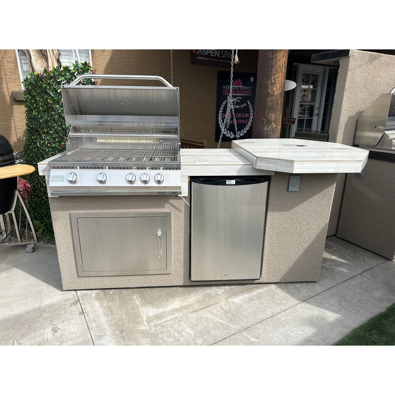 KoKoMo Poly 7' 6" High Bar with 4BG Classic Grill & Outdoor Fridge