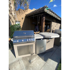 KoKoMo Poly 7' 6" High Bar with 4BG Classic Grill & Outdoor Fridge