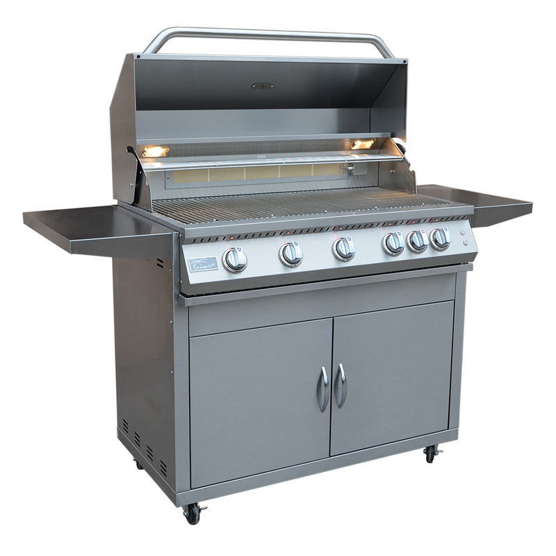 KoKoMo Professional 5 Burner 40 Inch BBQ Grill Cart Model with Lights