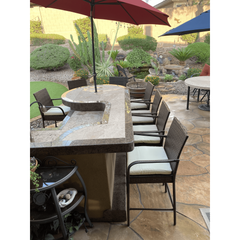 KoKoMo Rattan Outdoor Bar Stools with Armrest & Footrest (2 Pack)