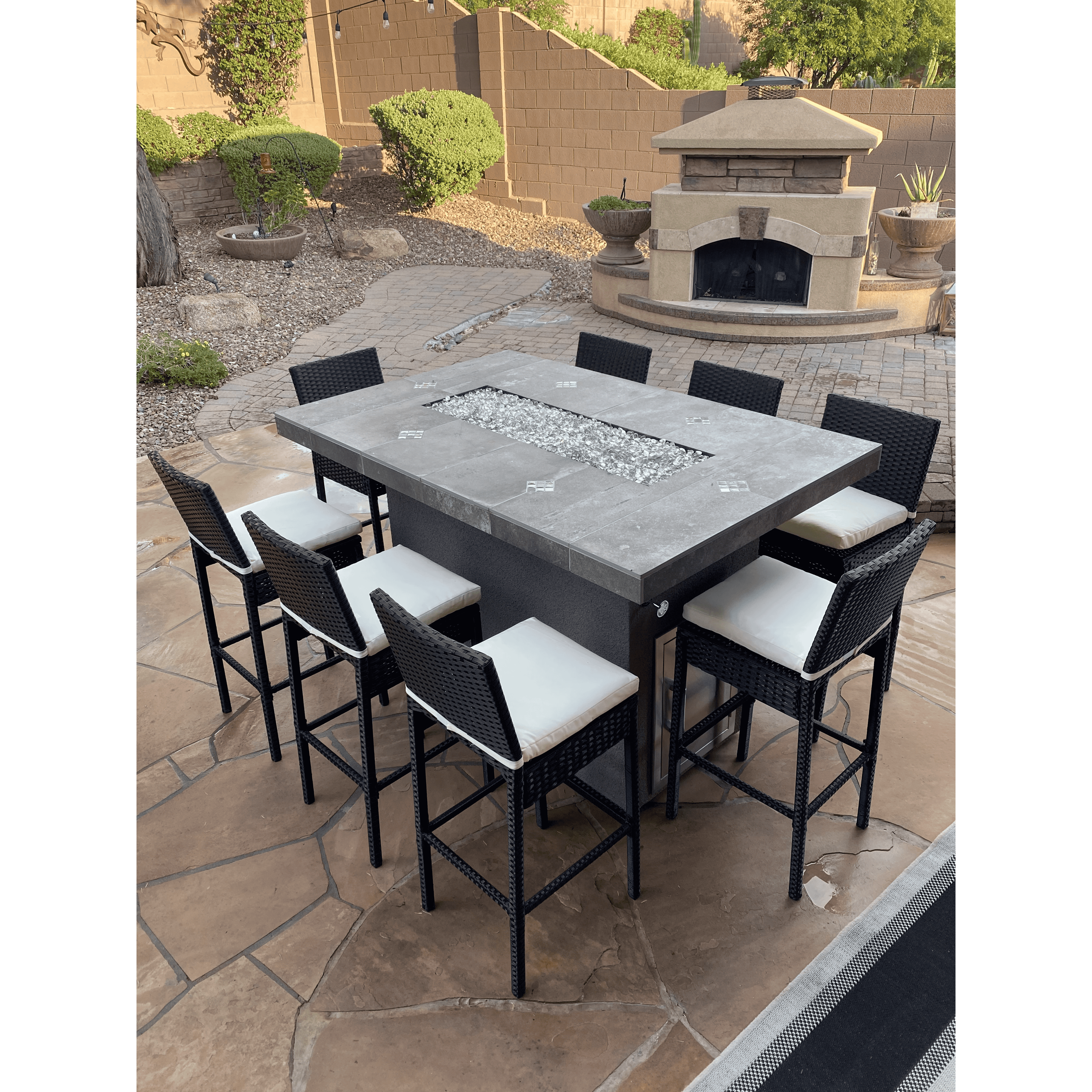 KoKoMo Rattan Outdoor Bar Stools with Footrest (2 Pack)