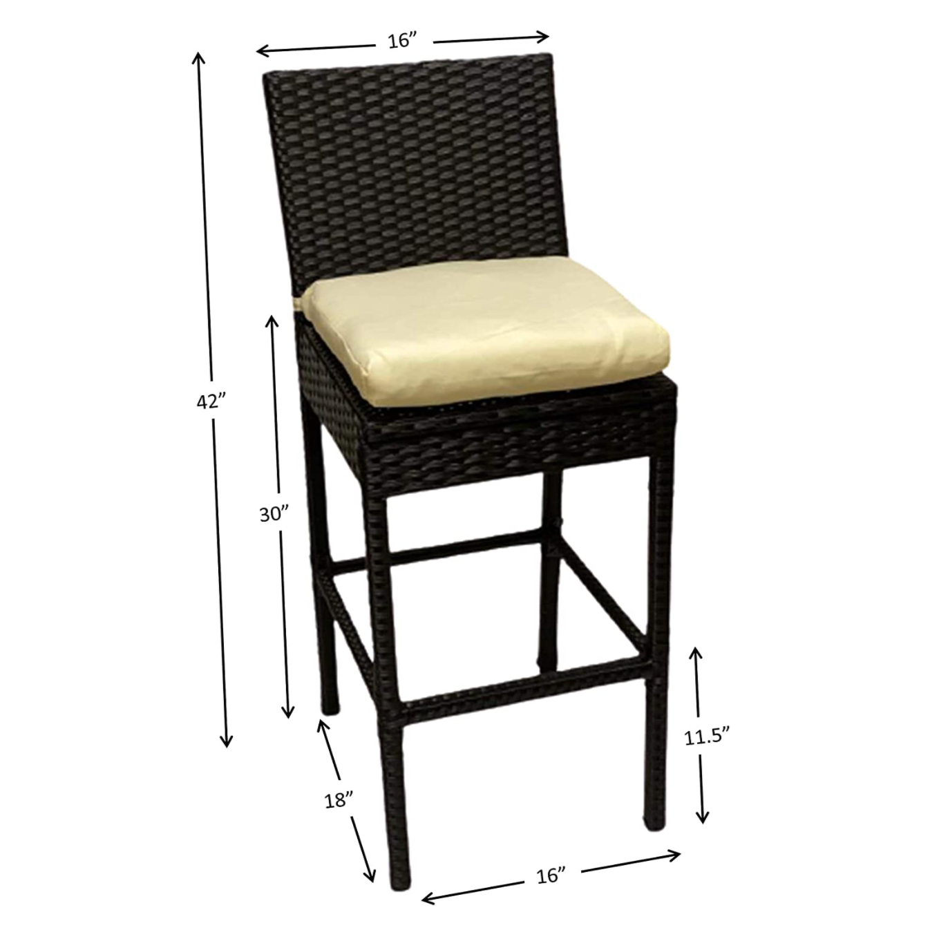 KoKoMo Rattan Outdoor Bar Stools with Footrest (2 Pack)