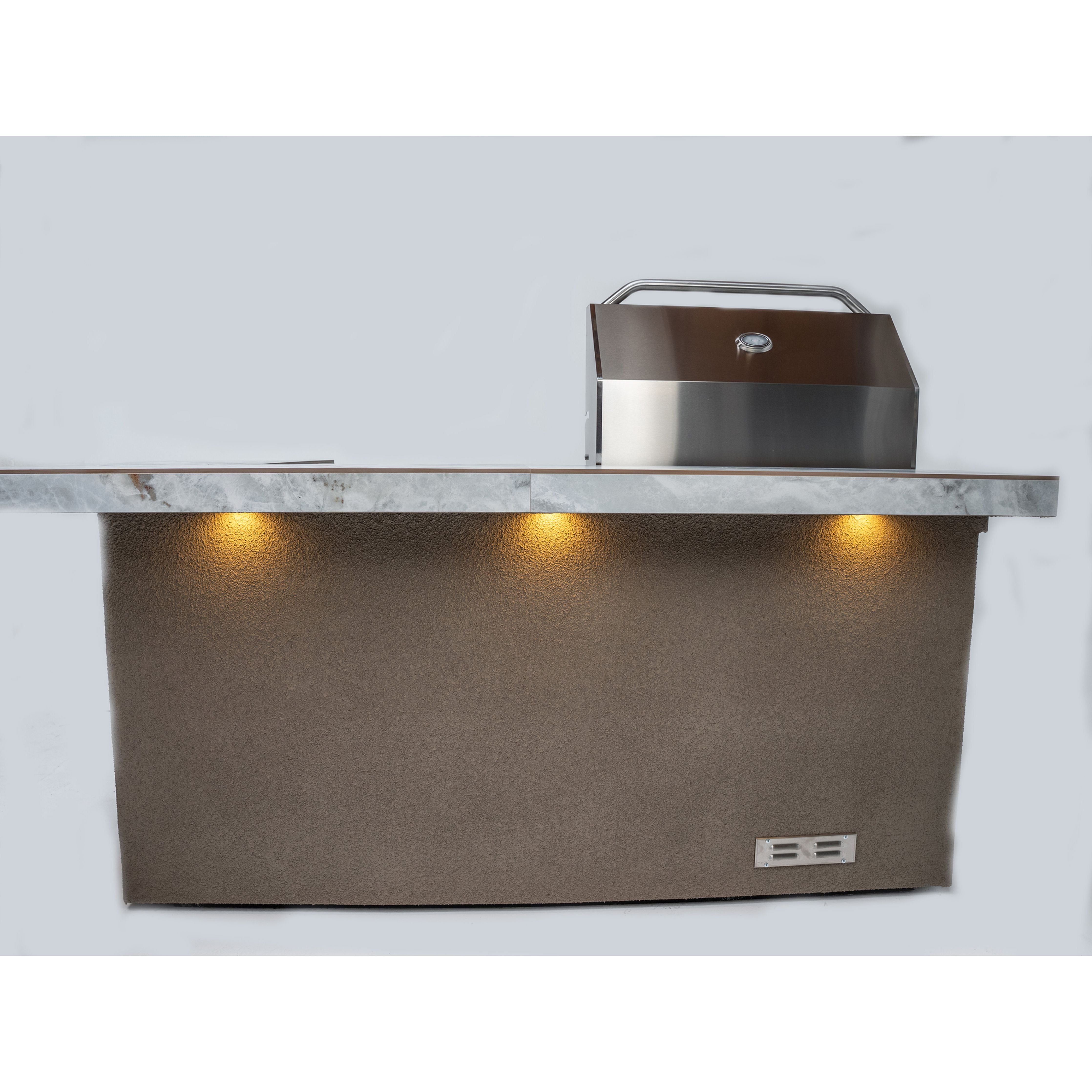 KoKoMo St. John 7'6" Outdoor Kitchen Island with 32" Grill & Fridge