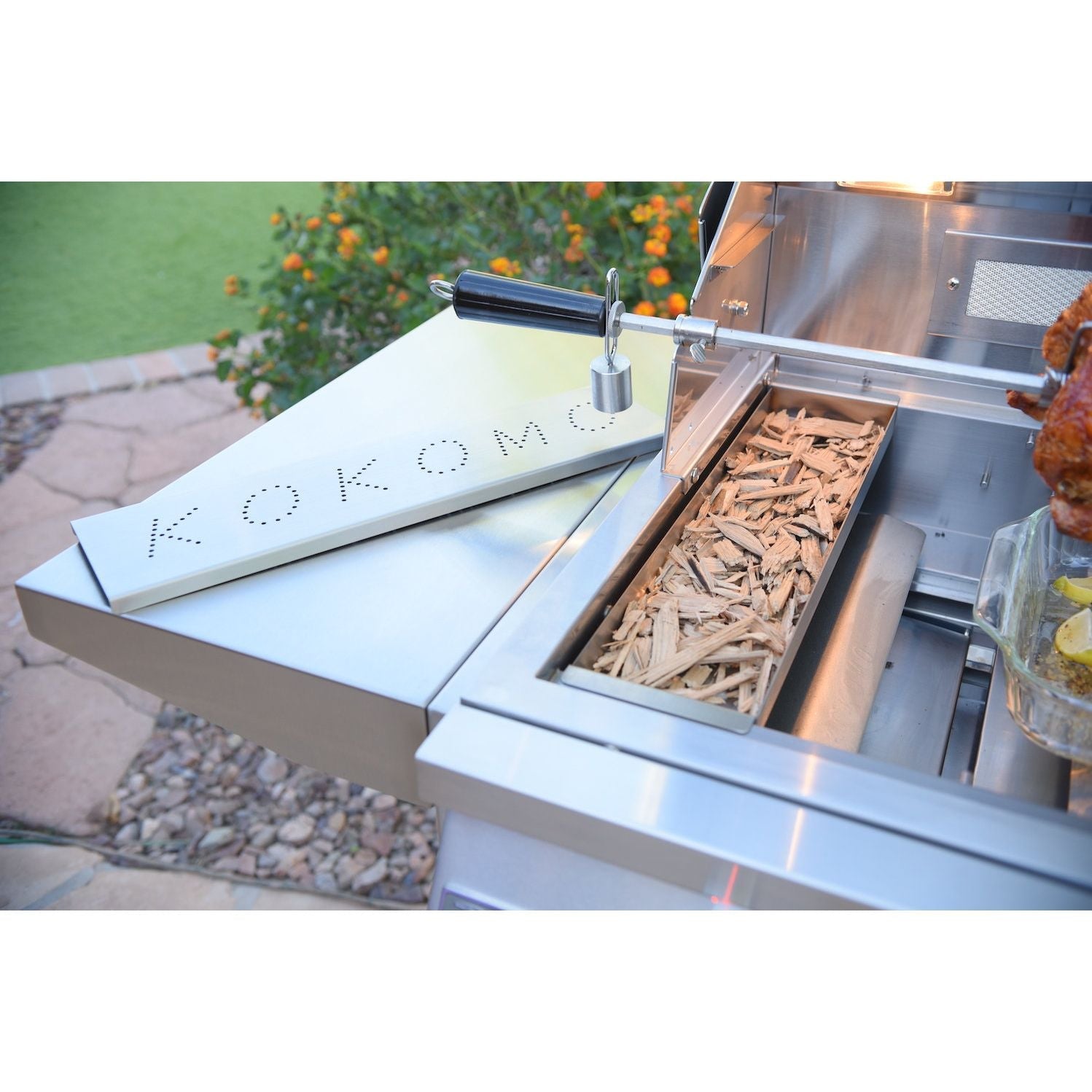 KoKoMo Stainless Steel Smoker Chip Box Insert 17 x 4 in