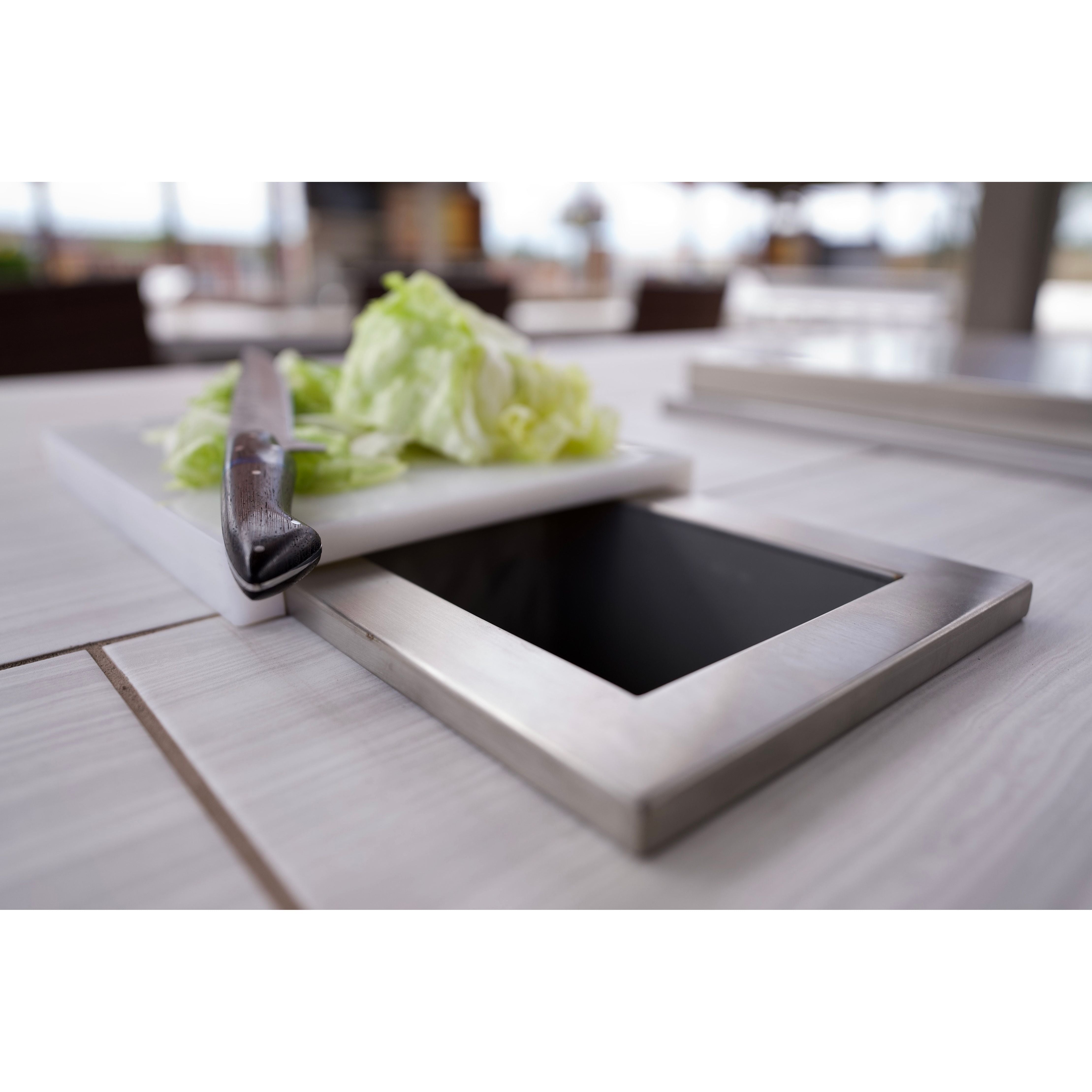 KoKoMo Trash Chute and Cutting Board for BBQ Island Countertop