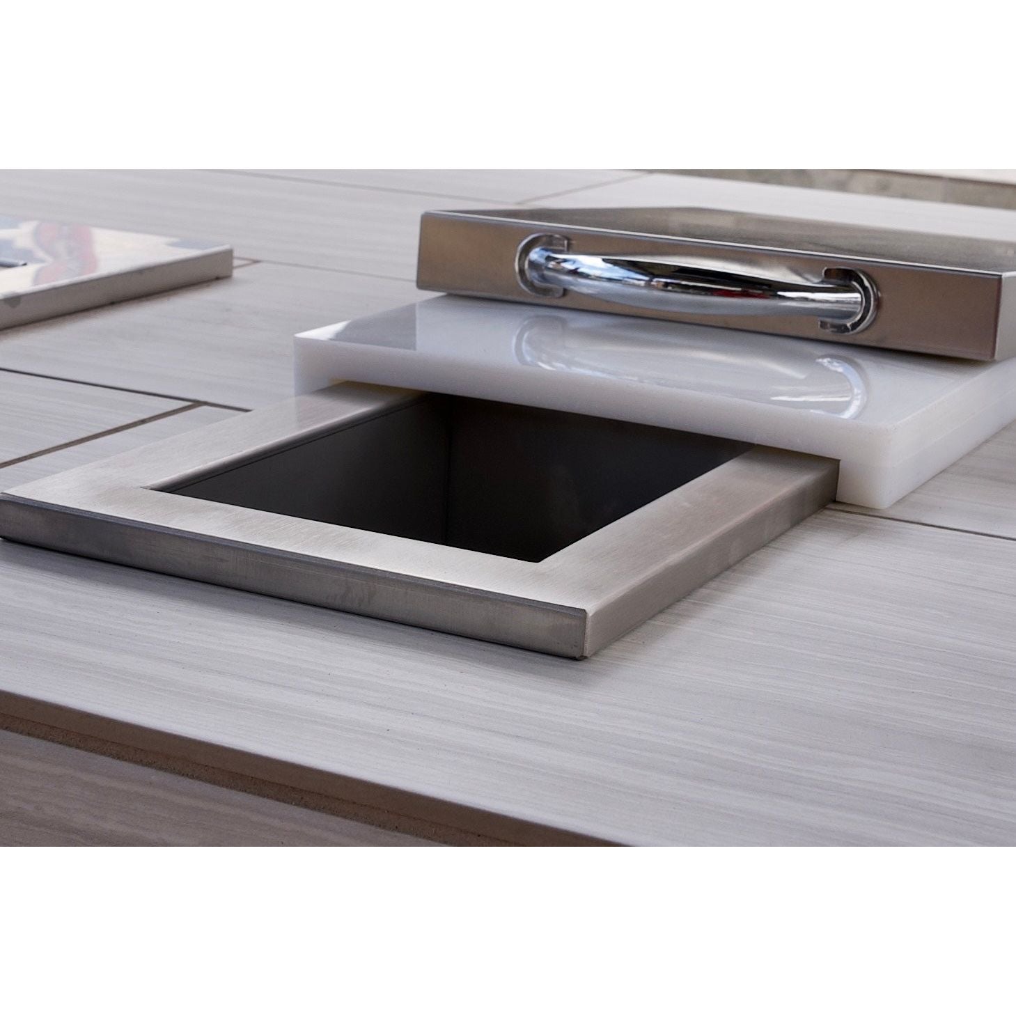 KoKoMo Trash Chute and Cutting Board for BBQ Island Countertop