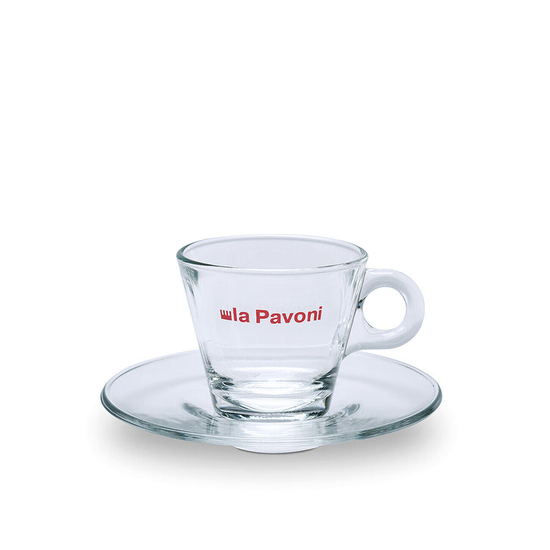 la Pavoni Glass Espresso/Coffee Cups & Saucers (Set of 6) - LPACUPGL01