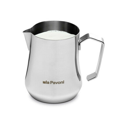 la Pavoni 35cl Stainless Steel Milk Jug with Logo - LPAJUGSS01