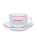 la Pavoni Cappuccino Coffee Cups & Saucers in Ceramic (Set of 6) LPAMUGCE01