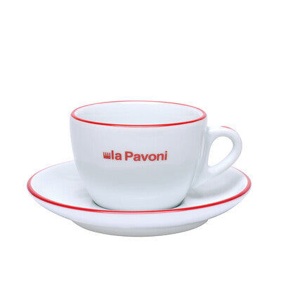 la Pavoni Cappuccino Coffee Cups & Saucers in Ceramic (Set of 6) LPAMUGCE01