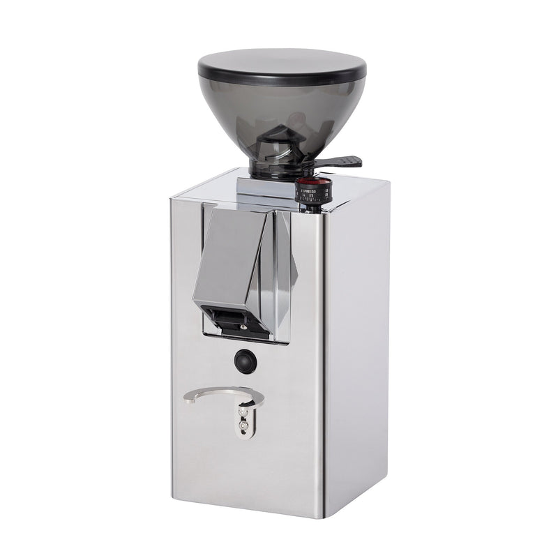 la Pavoni Kube Mill Flat Burr Coffee Grinder - Chrome Stainless Steel | LPGKBS02US