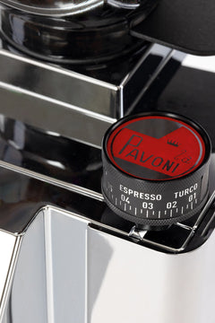 la Pavoni Kube Mill Flat Burr Coffee Grinder - Chrome Stainless Steel | LPGKBS02US