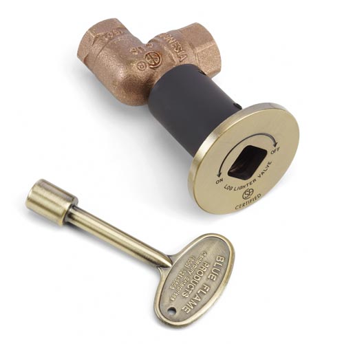HPC Fire Decorative Key Valve Kit, Angled or Straight, 1/2" or 3/4"