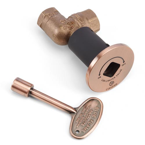HPC Fire Decorative Key Valve Kit, Angled or Straight, 1/2" or 3/4"