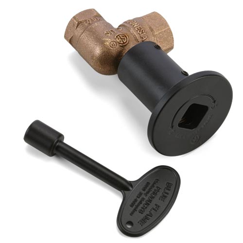 HPC Fire Decorative Key Valve Kit, Angled or Straight, 1/2" or 3/4"