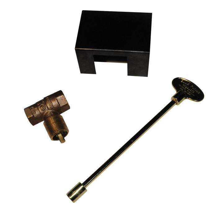 Fireplace Parts & Accessories HPC Fire MS8B Straight Manual Valve Kit with 8" Brass Key