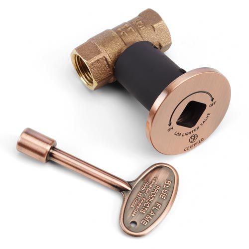 HPC Fire Decorative Key Valve Kit, Angled or Straight, 1/2" or 3/4"