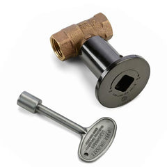 Grill Ignition & Gas Fittings HPC Fire Decorative Key Valve Kit, Angled or Straight, 1/2" or 3/4"