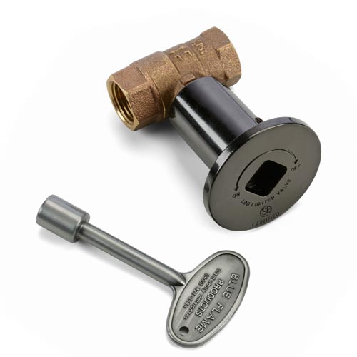 Grill Ignition & Gas Fittings HPC Fire Decorative Key Valve Kit, Angled or Straight, 1/2" or 3/4"