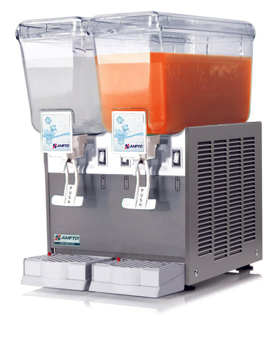 Cold Beverage Dispensers-AMPTO C1256 Cold Beverage Dispenser, 2 x 3 Gallon Tanks