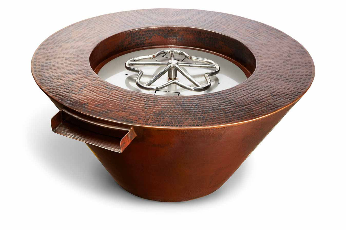 Fire Pits & Fire Tables HPC Fire Mesa 32" Hand-Hammered Copper Fire Bowl, Fire or Fire and Water