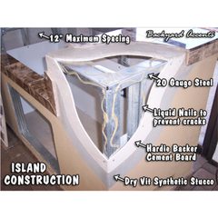 Outdoor Kitchen Islands-KoKoMo Aruba BBQ Island With 12' x 12' Pergola Built-In BBQ Grill Aruba12x12Canopy