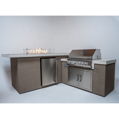 Outdoor Kitchen Islands-KoKoMo Baja w/ Fire 7'6"x9' Island Baja-Fire
