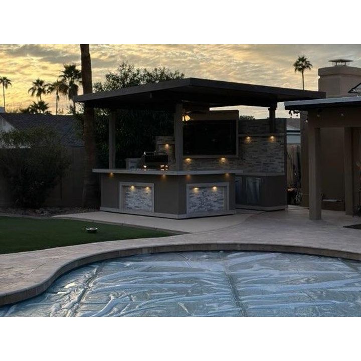 Outdoor Kitchen Islands-KoKoMo Best Outdoor Kitchen Bermuda BBQ Island with TV Bermuda