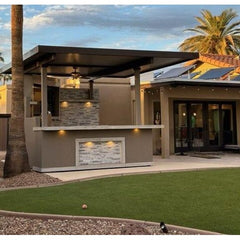 Outdoor Kitchen Islands-KoKoMo Best Outdoor Kitchen Bermuda BBQ Island with TV Bermuda