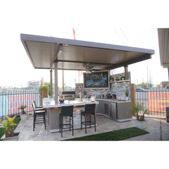 Outdoor Kitchen Islands-KoKoMo Best Outdoor Kitchen Bermuda BBQ Island with TV Bermuda