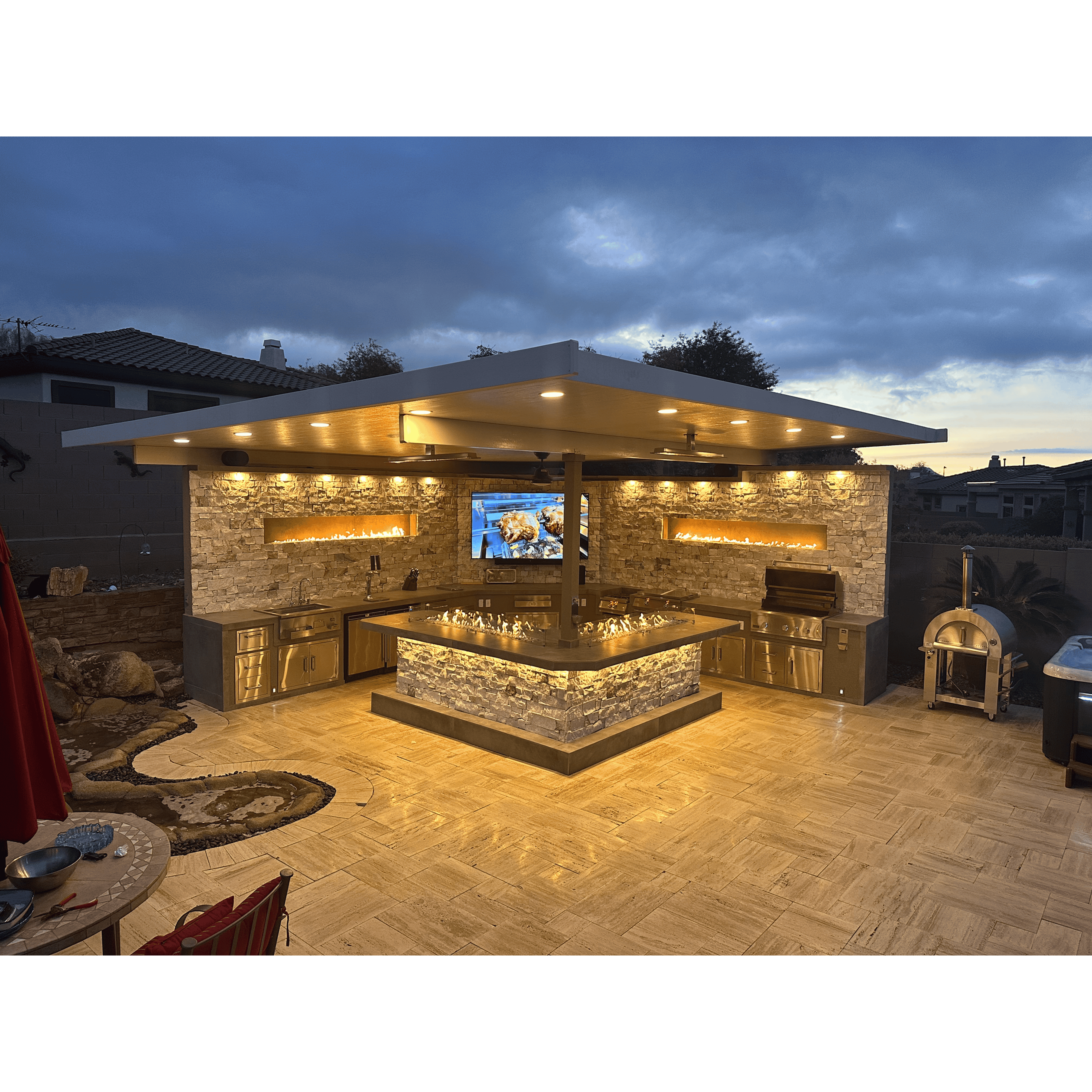 Outdoor Kitchen Islands-KoKoMo Luxury Outdoor Kitchen BBQ Grill Island Lux-Outdoor-Kitchen-Grill