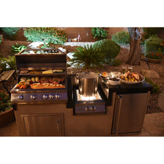 Outdoor Kitchen Islands-KoKoMo Power Burner 4 Burner 32 inch Built-In Barbeque Grill Island Kitchen Package KO-PWRBRN-4BG-FRGE